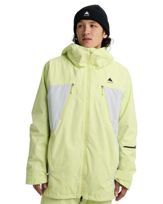 Burton Men's Reserve 2L 3-In-1 Snow Jacket - Glow Yellow Green/Gray Cloud Men's Snow Jackets - Trojan Wake Ski Snow