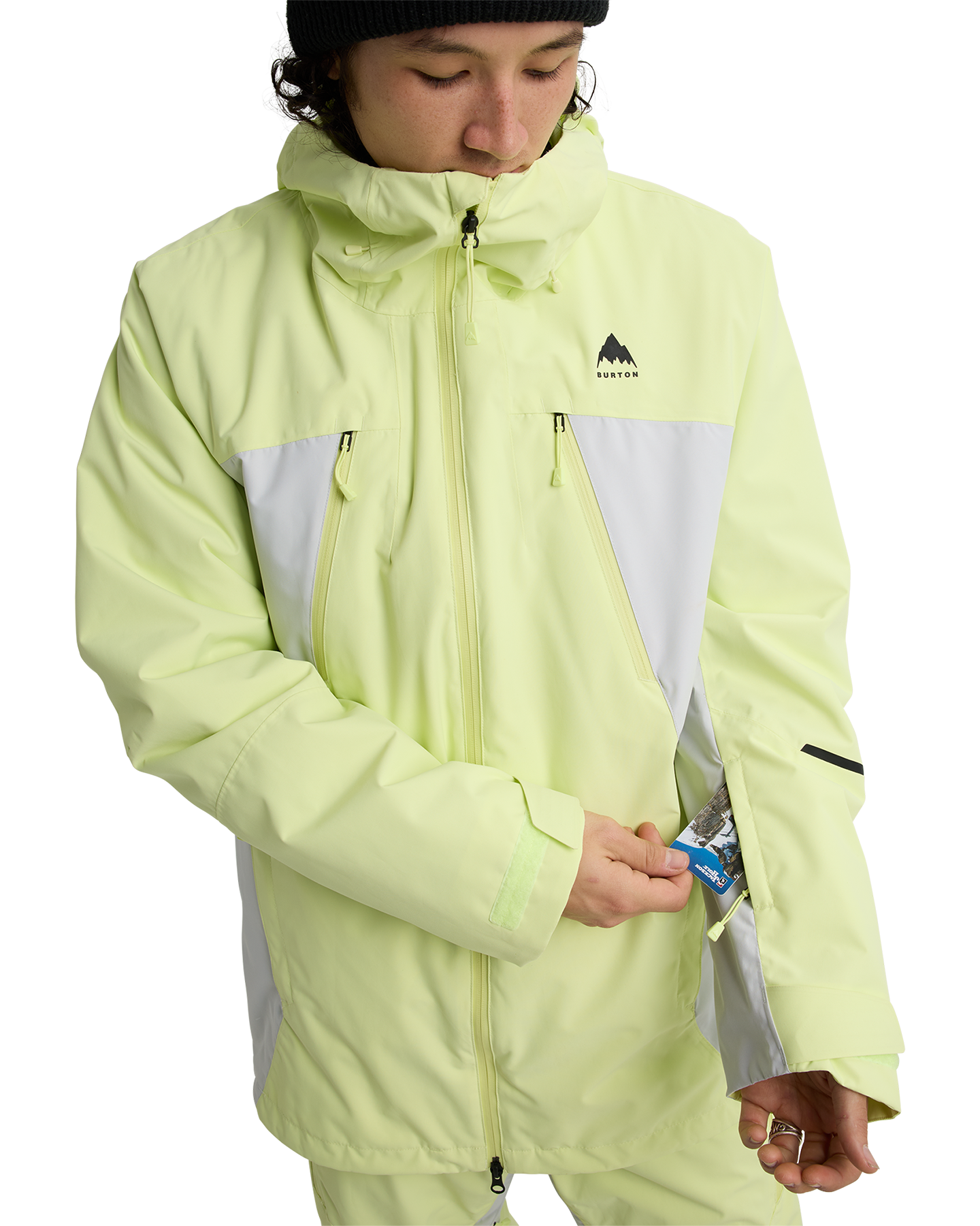 Burton Men's Reserve 2L 3-In-1 Snow Jacket - Glow Yellow Green/Gray Cloud Men's Snow Jackets - Trojan Wake Ski Snow