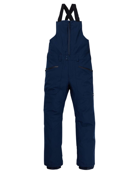 Burton Men's Reserve 2L Bib Pants - Dress Blue Men's Snow Bibs - Trojan Wake Ski Snow