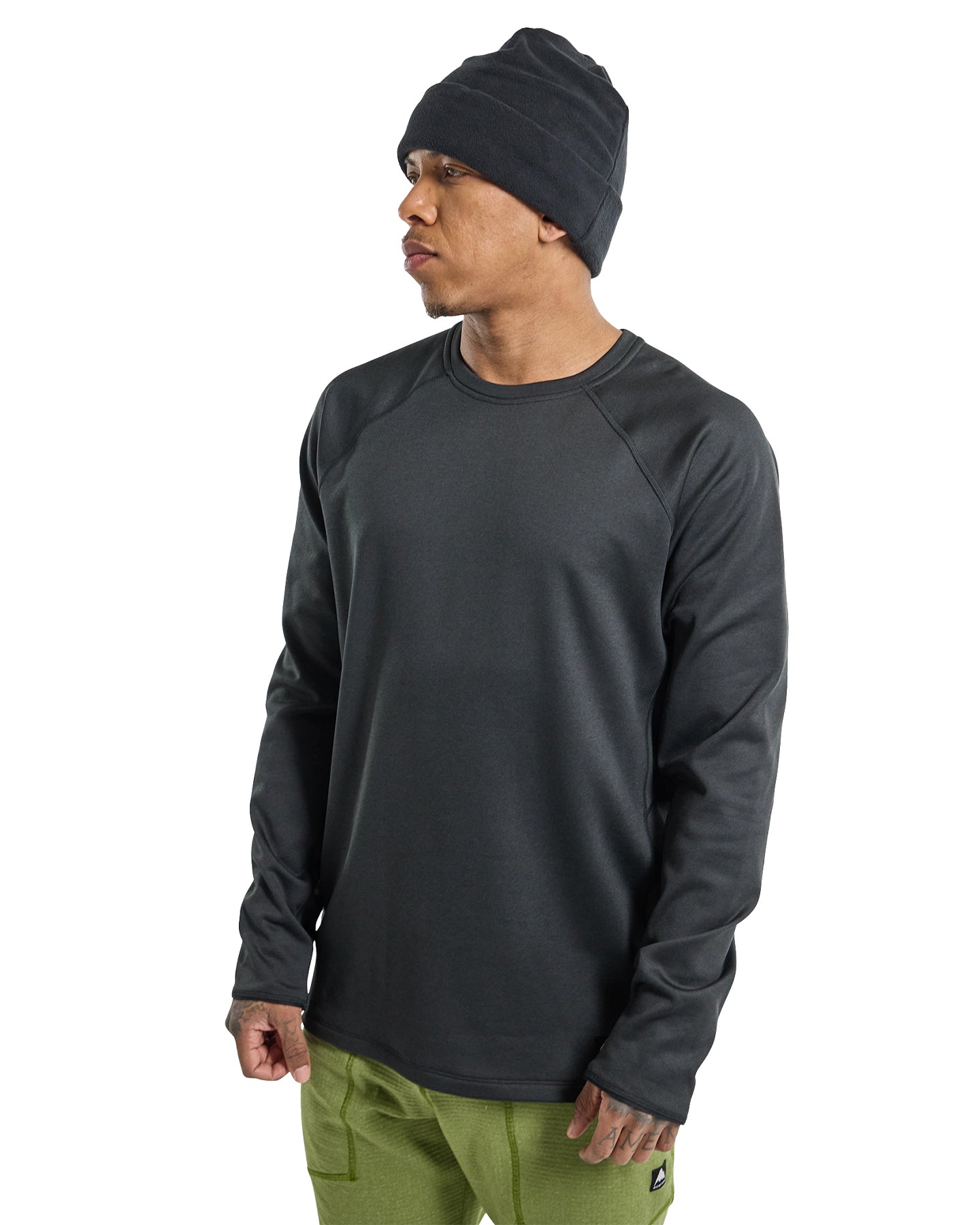 Burton Men's Stockrun Crewneck Fleece - True Black Men's Crewnecks - Trojan Wake Ski Snow