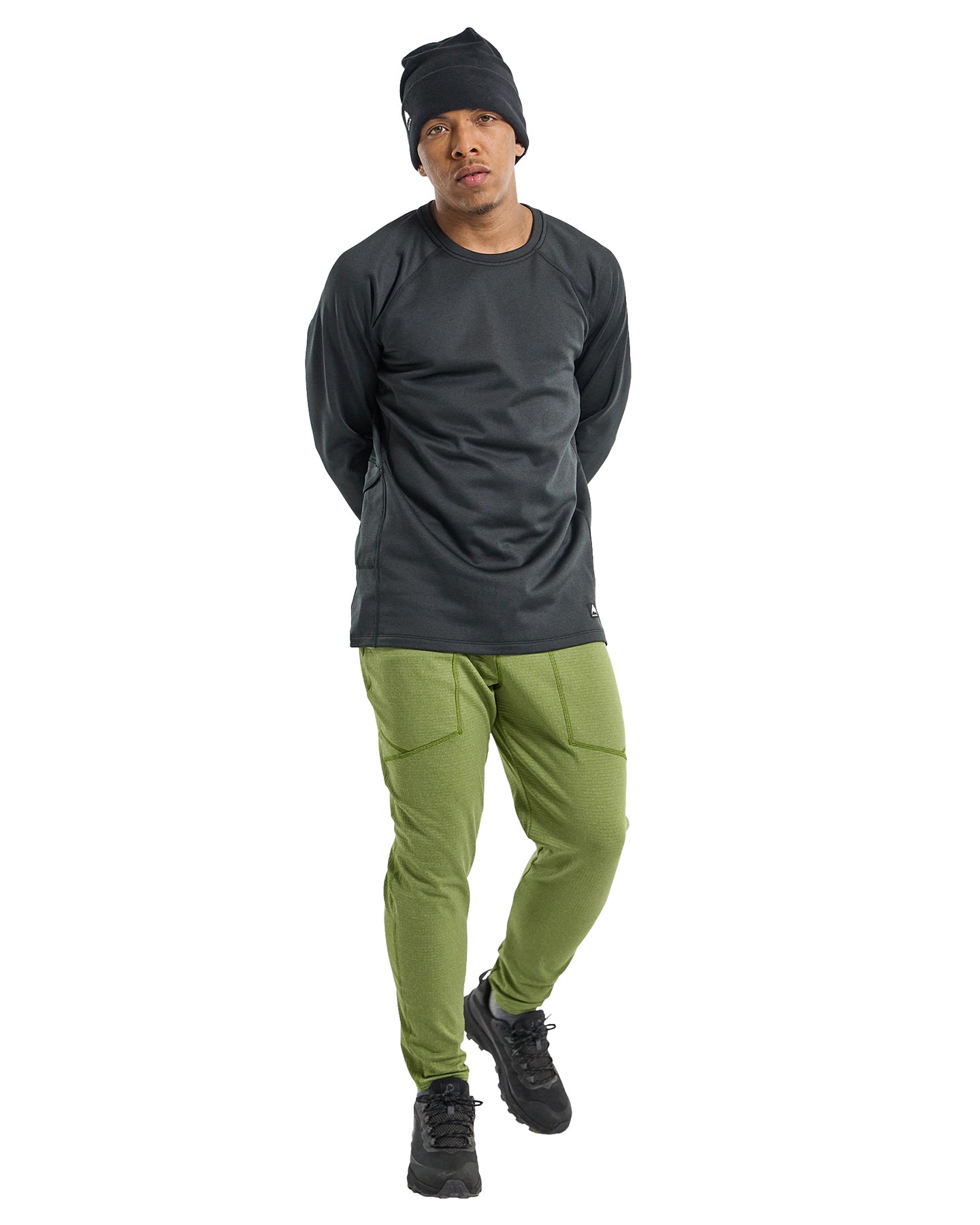 Burton Men's Stockrun Crewneck Fleece - True Black Men's Crewnecks - Trojan Wake Ski Snow