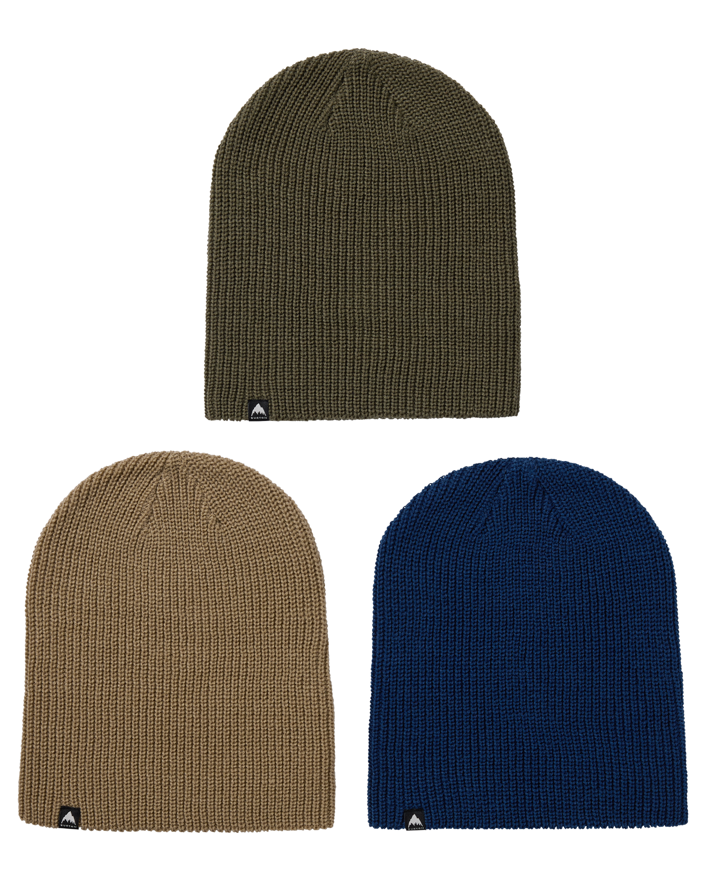 Burton Recycled DND Beanie (3 Pack) - Nightfall/Summit Taupe/Forest Moss Unisex Beanies - Trojan Wake Ski Snow