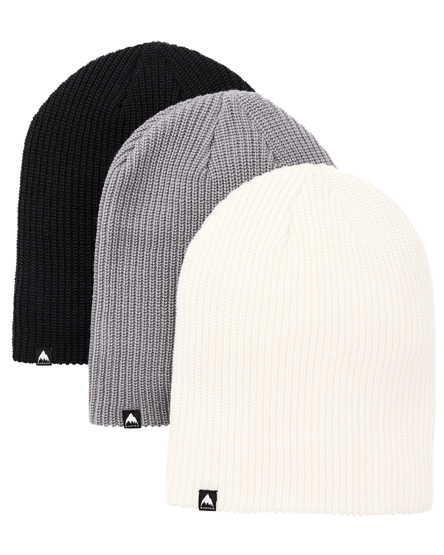 Burton Recycled DND Beanie (3 Pack) - True Black/Sharkskin/Stout White Unisex Beanies - Trojan Wake Ski Snow