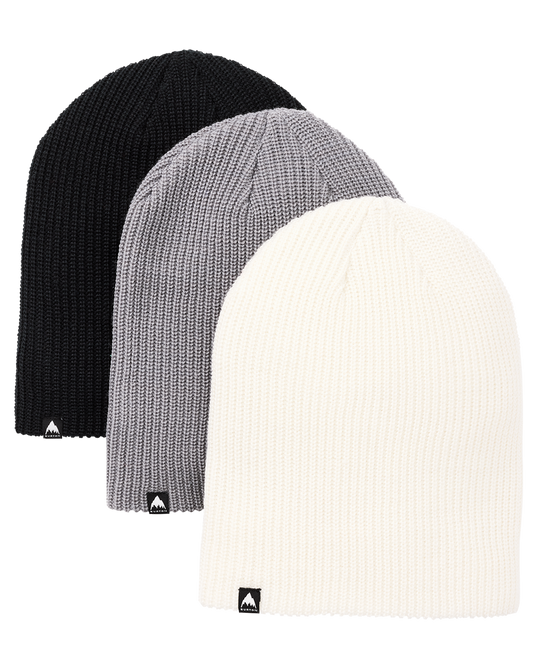 Burton Recycled DND Beanie (3 Pack) - True Black/Sharkskin/Stout White