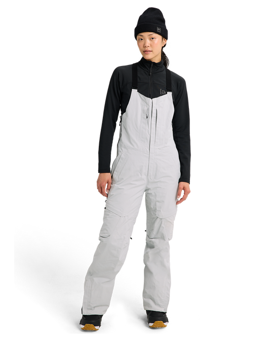 Burton Women's [ak]® Kimmy GORE-TEX® 2L Snow Bib Pants - Gray Cloud Women's Snow Bibs - Trojan Wake Ski Snow