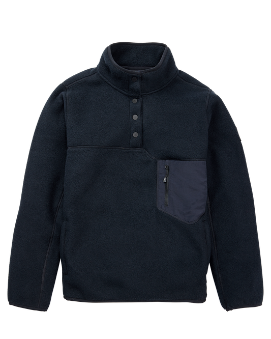 Burton Women's Cinder Fleece Pullover - True Black Women's Fleece - Trojan Wake Ski Snow