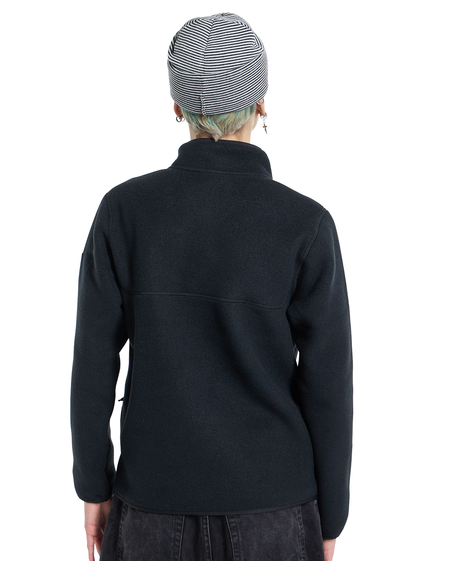 Burton Women's Cinder Fleece Pullover - True Black Women's Fleece - Trojan Wake Ski Snow