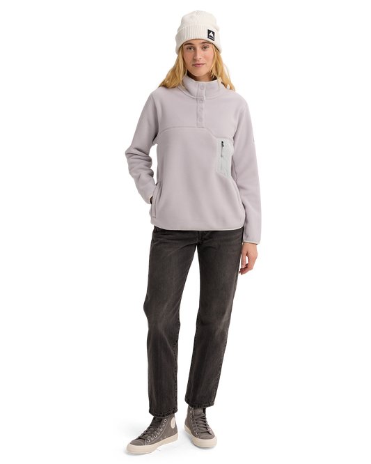 Burton Women's Cinder Fleece Pullover - Washed Lavender Women's Fleece - Trojan Wake Ski Snow