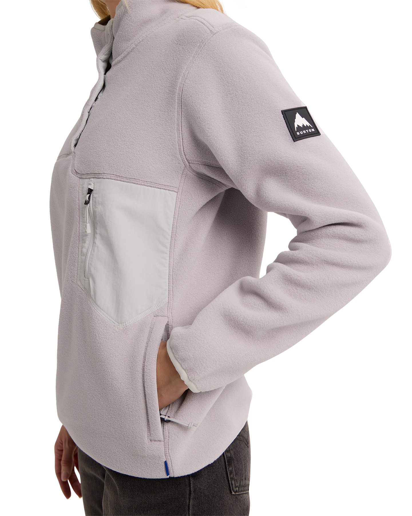 Burton Women's Cinder Fleece Pullover - Washed Lavender Women's Fleece - Trojan Wake Ski Snow