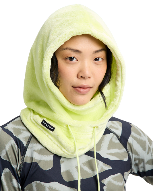 Burton Women's Cora Hood - Glow Yellow Green Women's Neck Warmers & Face Masks - Trojan Wake Ski Snow