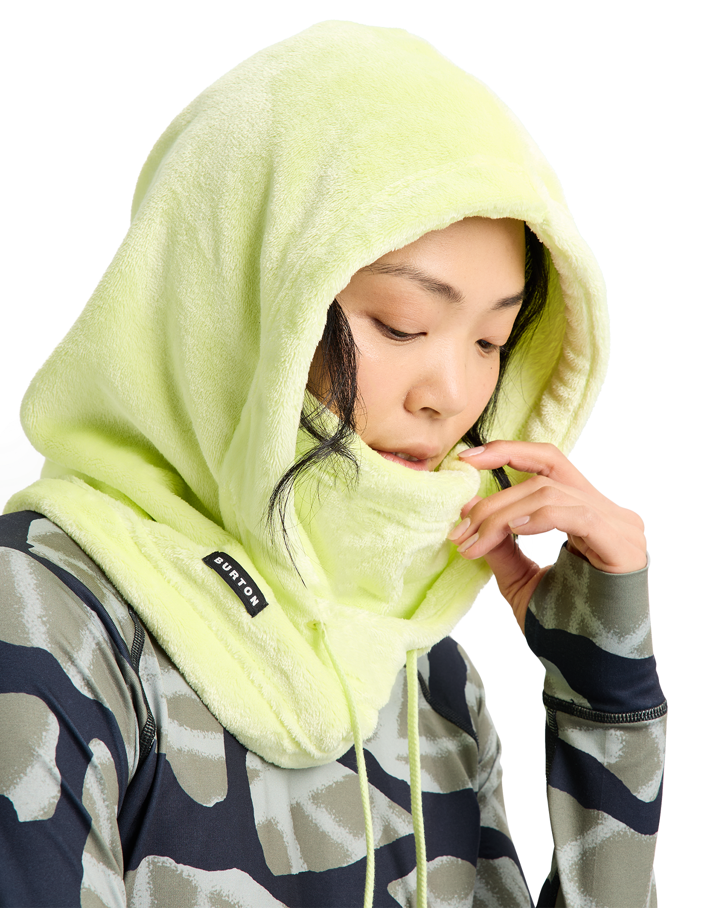 Burton Women's Cora Hood - Glow Yellow Green Women's Neck Warmers & Face Masks - Trojan Wake Ski Snow