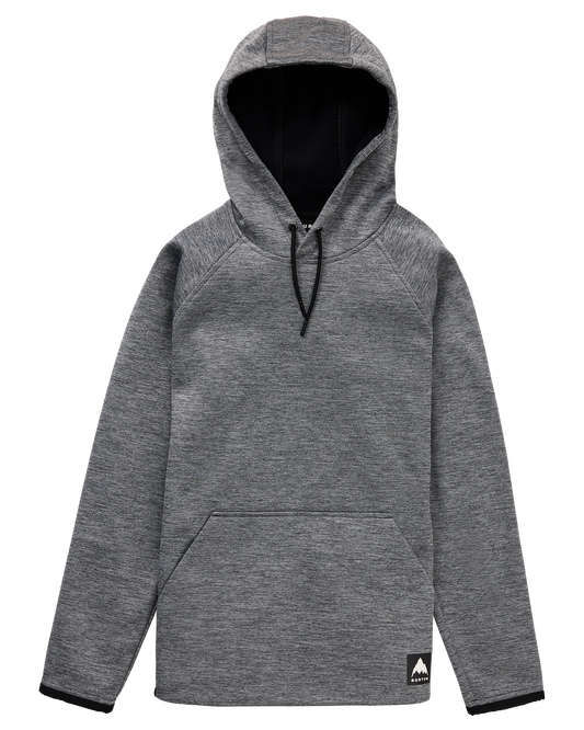 Burton Women's Crown Weatherproof Hoodie Pullover Fleece - True Black Heather Women's Hoodies - Trojan Wake Ski Snow
