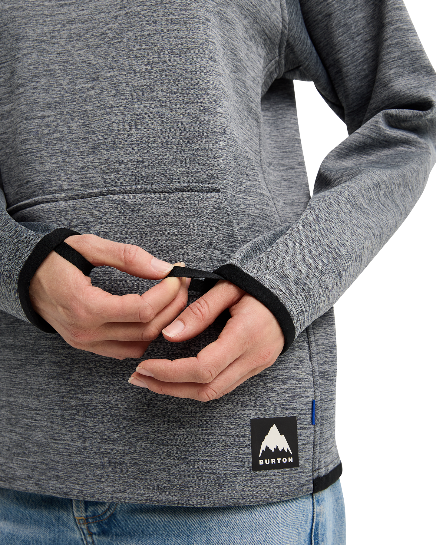 Burton Women's Crown Weatherproof Hoodie Pullover Fleece - True Black Heather Women's Hoodies - Trojan Wake Ski Snow