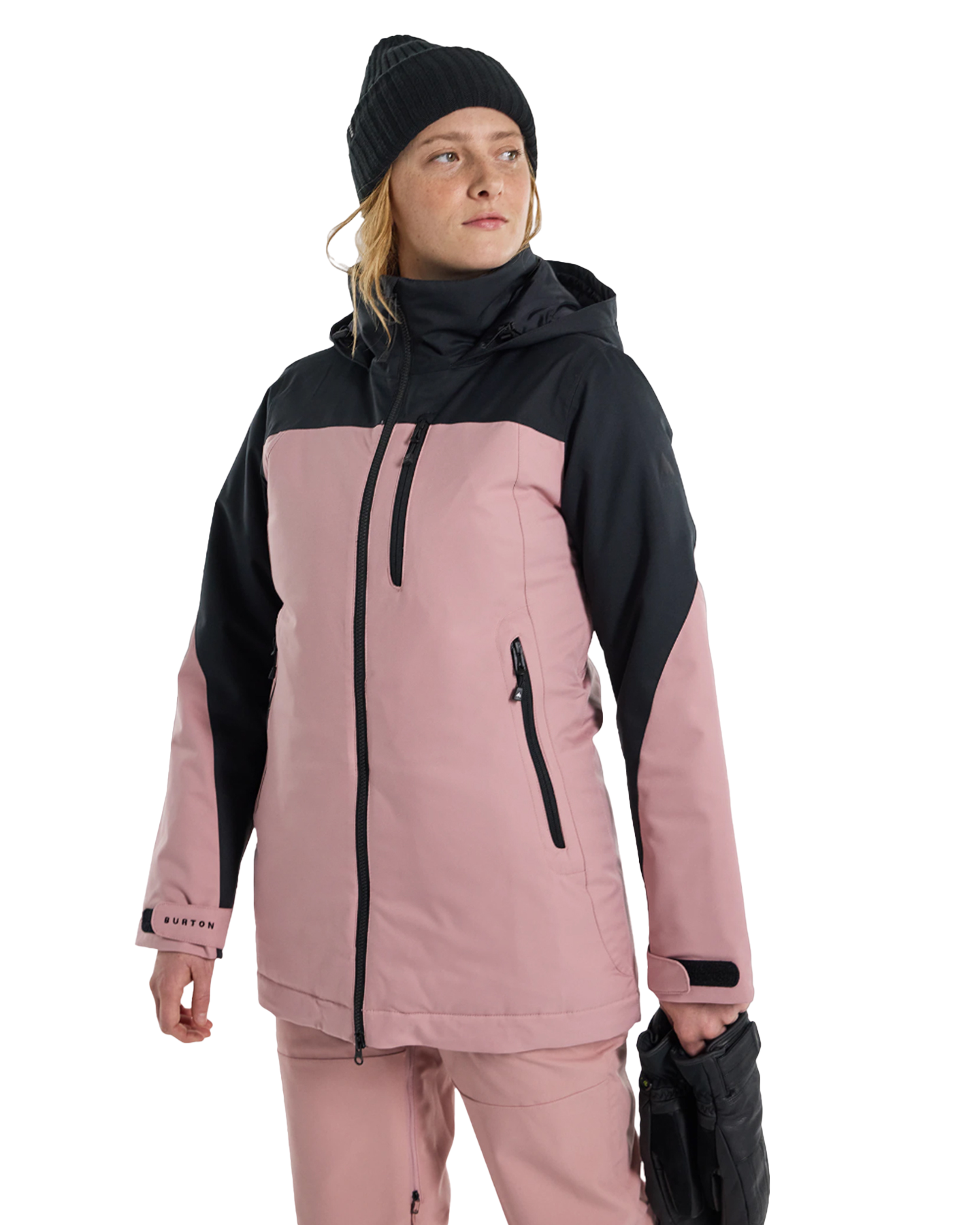 Burton Women's Lelah 2L Snow Jacket - True Black/Powder Blush Women's Snow Jackets - Trojan Wake Ski Snow