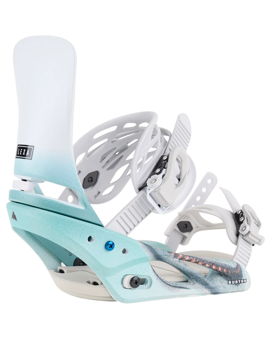 Burton Women's Lexa Re:Flex Snowboard Bindings - White / Graphic - 2024 Women's Snowboard Bindings - Trojan Wake Ski Snow