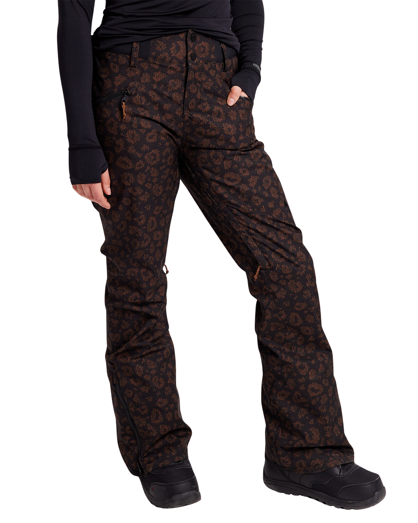 Burton Women's Marcy High Rise Snow Pants - Animal Cheetah (L) Women's Snow Pants - Trojan Wake Ski Snow