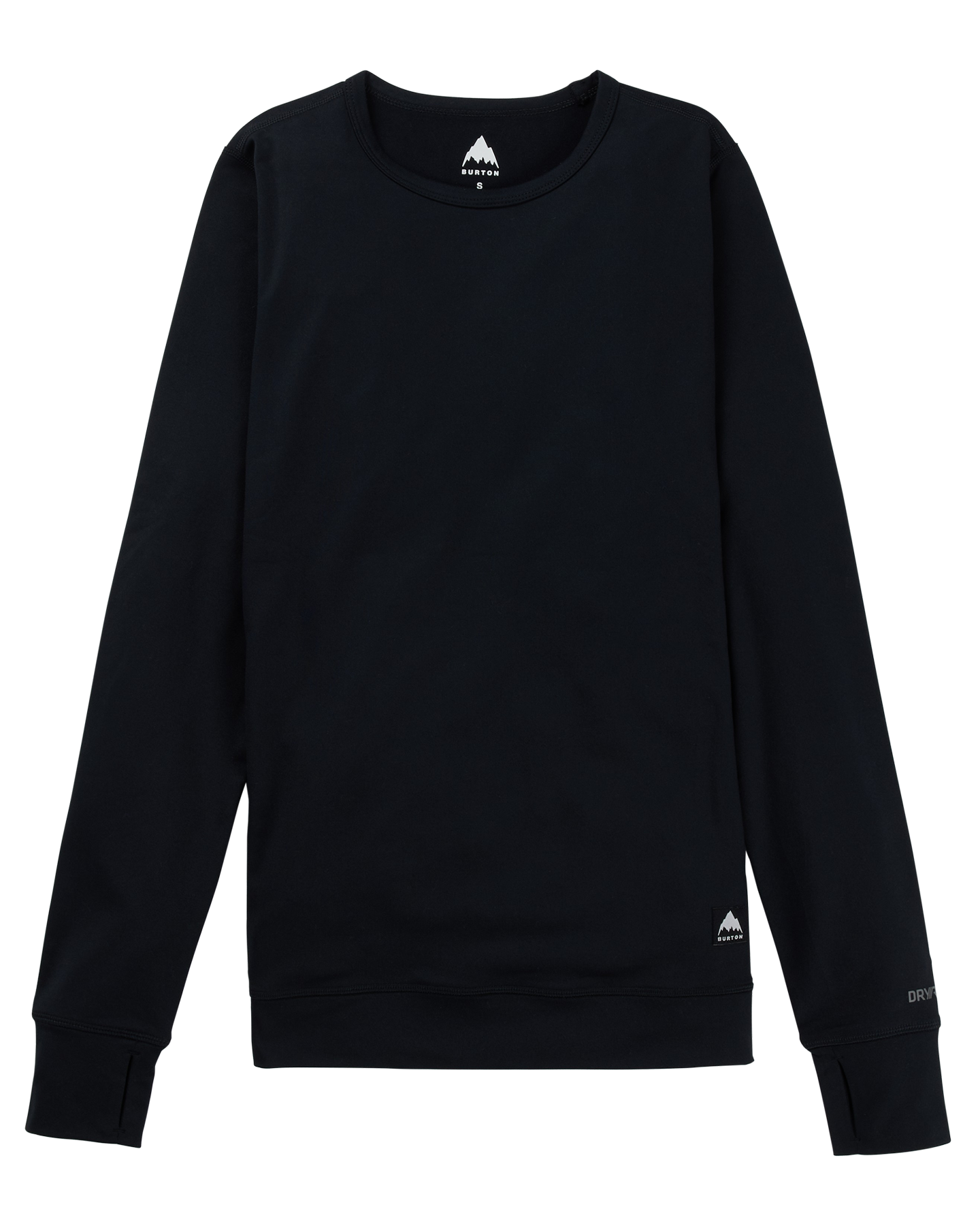 Burton Women's Midweight Base Layer Crewneck - True Black Women's Thermal Tops - Trojan Wake Ski Snow