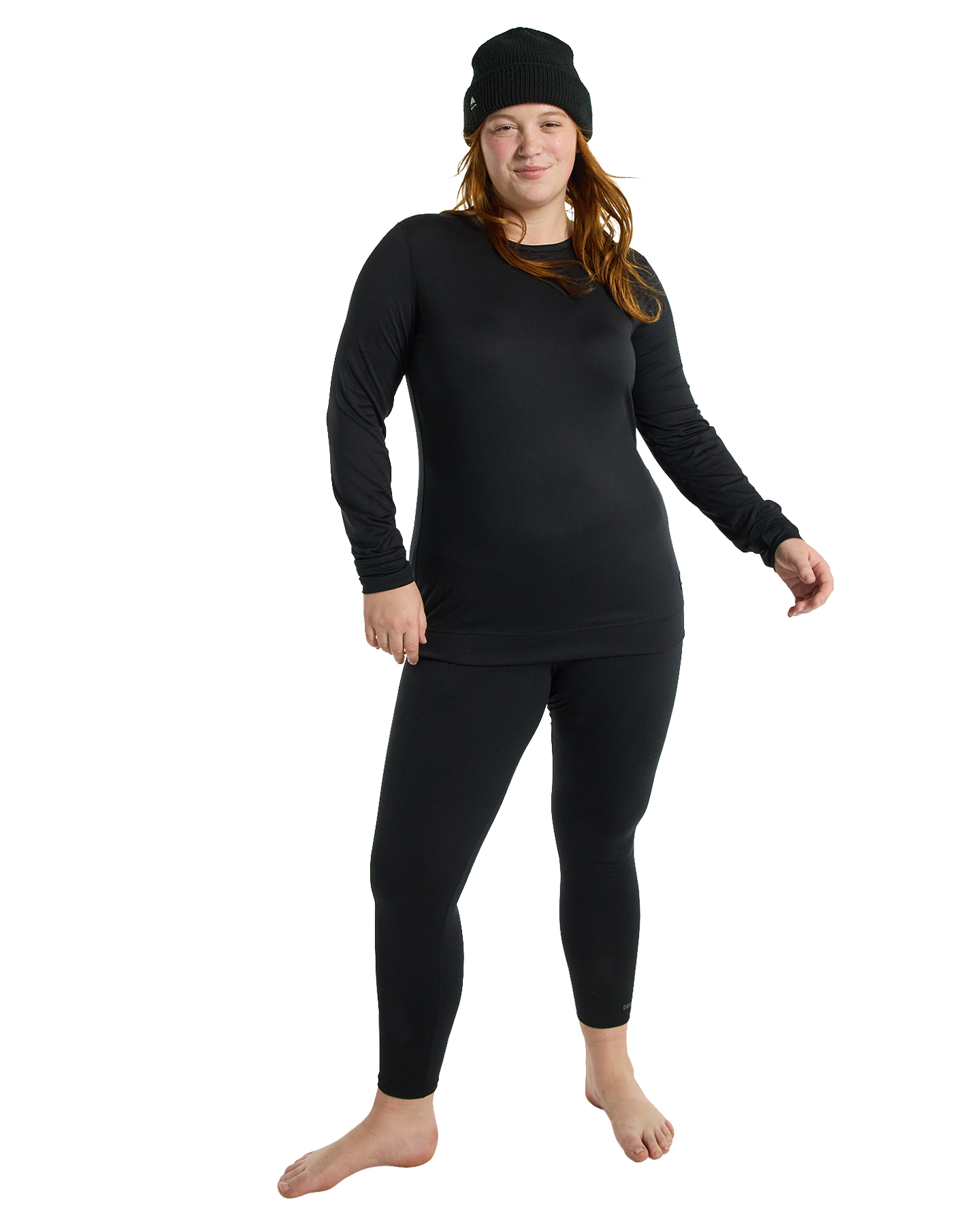 Burton Women's Midweight Base Layer Crewneck - True Black Women's Thermal Tops - Trojan Wake Ski Snow