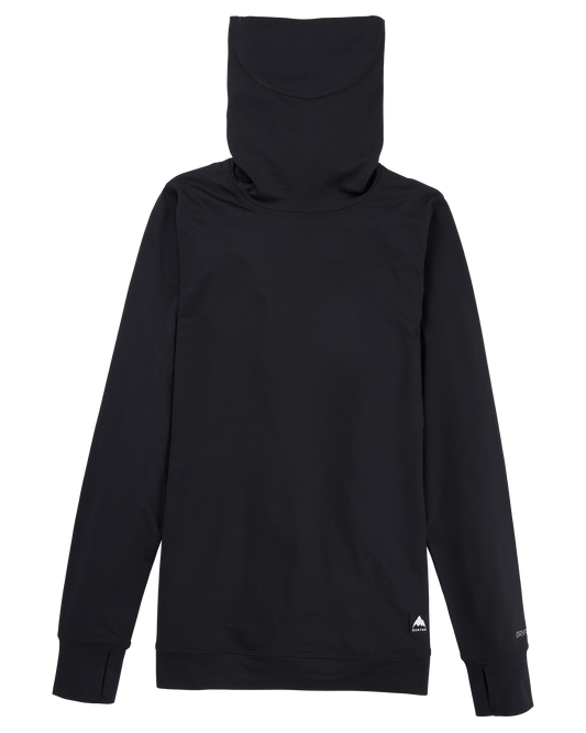 Burton Women's Midweight Base Layer Long Neck - True Black Women's Thermal Tops - Trojan Wake Ski Snow