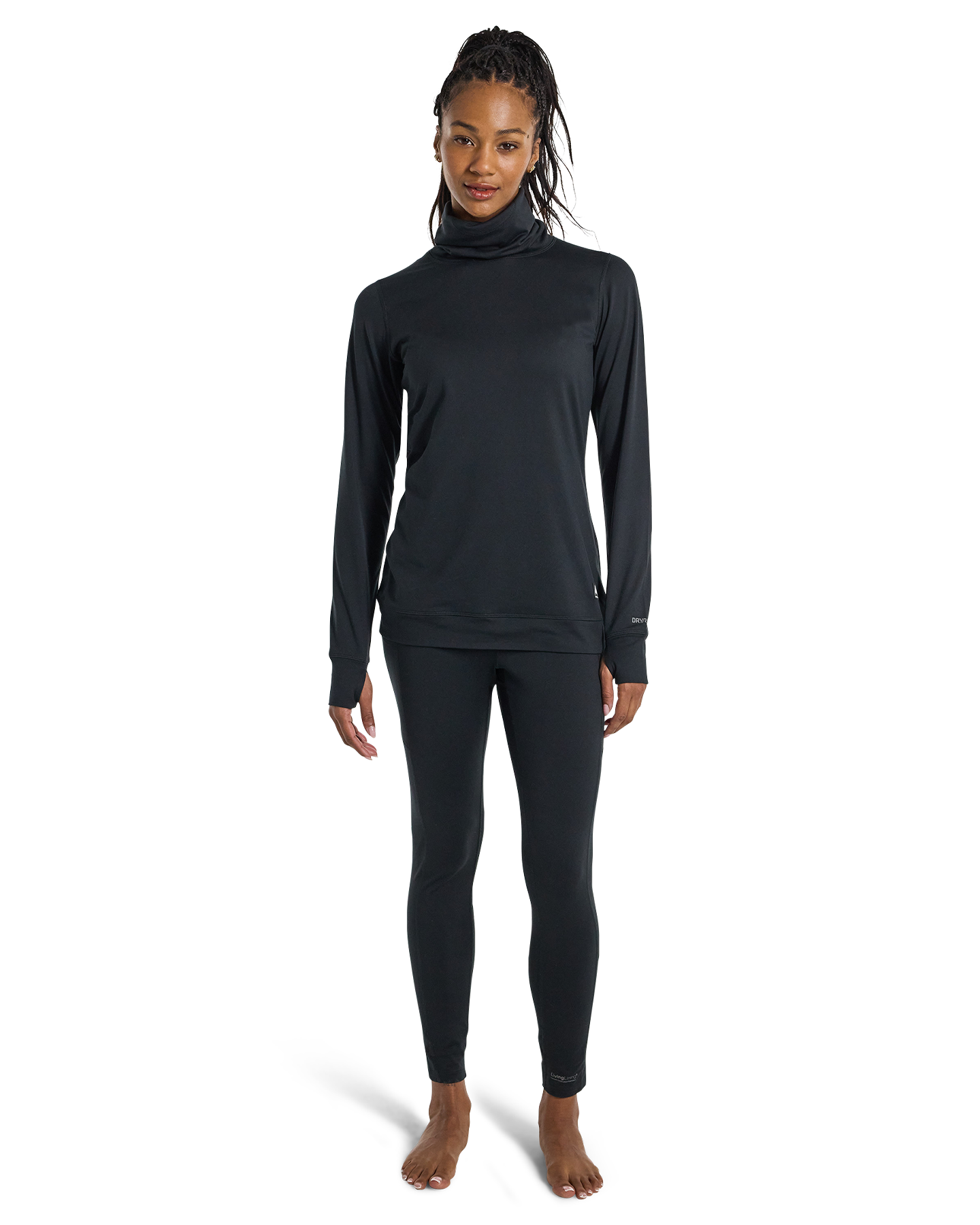 Burton Women's Midweight Base Layer Long Neck - True Black Women's Thermal Tops - Trojan Wake Ski Snow