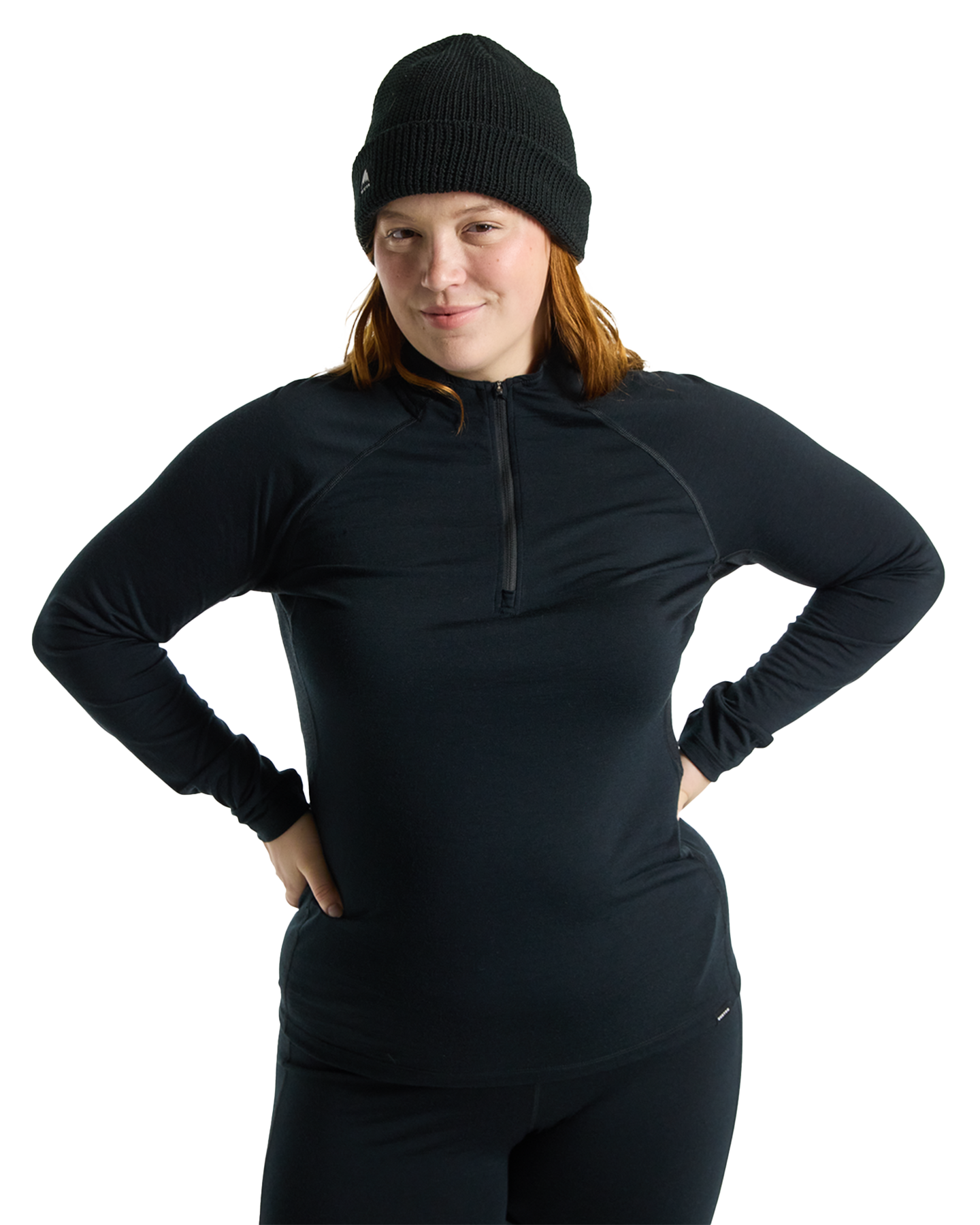 Burton Women's Phayse Merino Quarter-Zip First Layer True Black