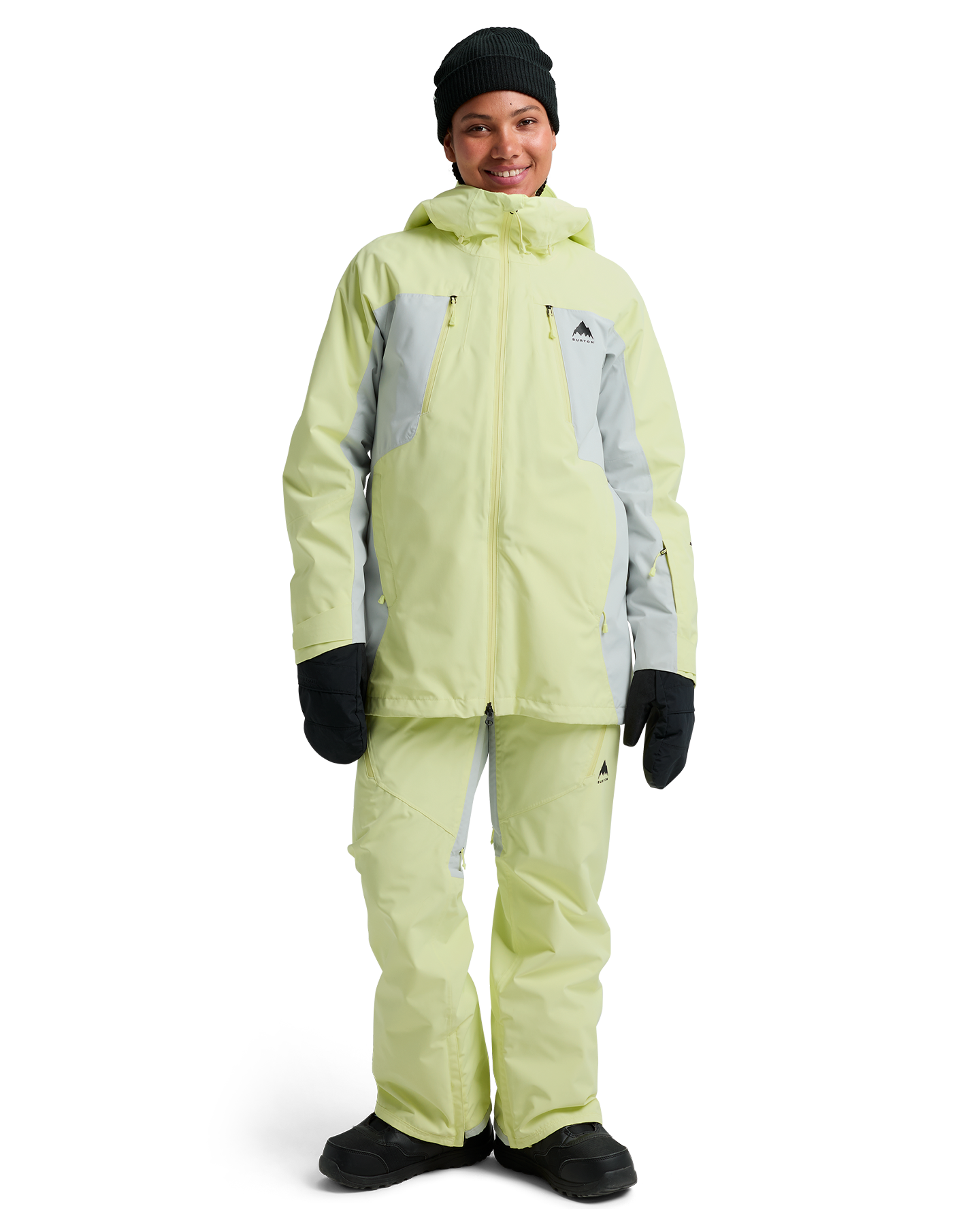 Burton Women's Reserve 2L 3-In-1 Snow Jacket - Glow Yellow Green/Gray Cloud Women's Snow Jackets - Trojan Wake Ski Snow
