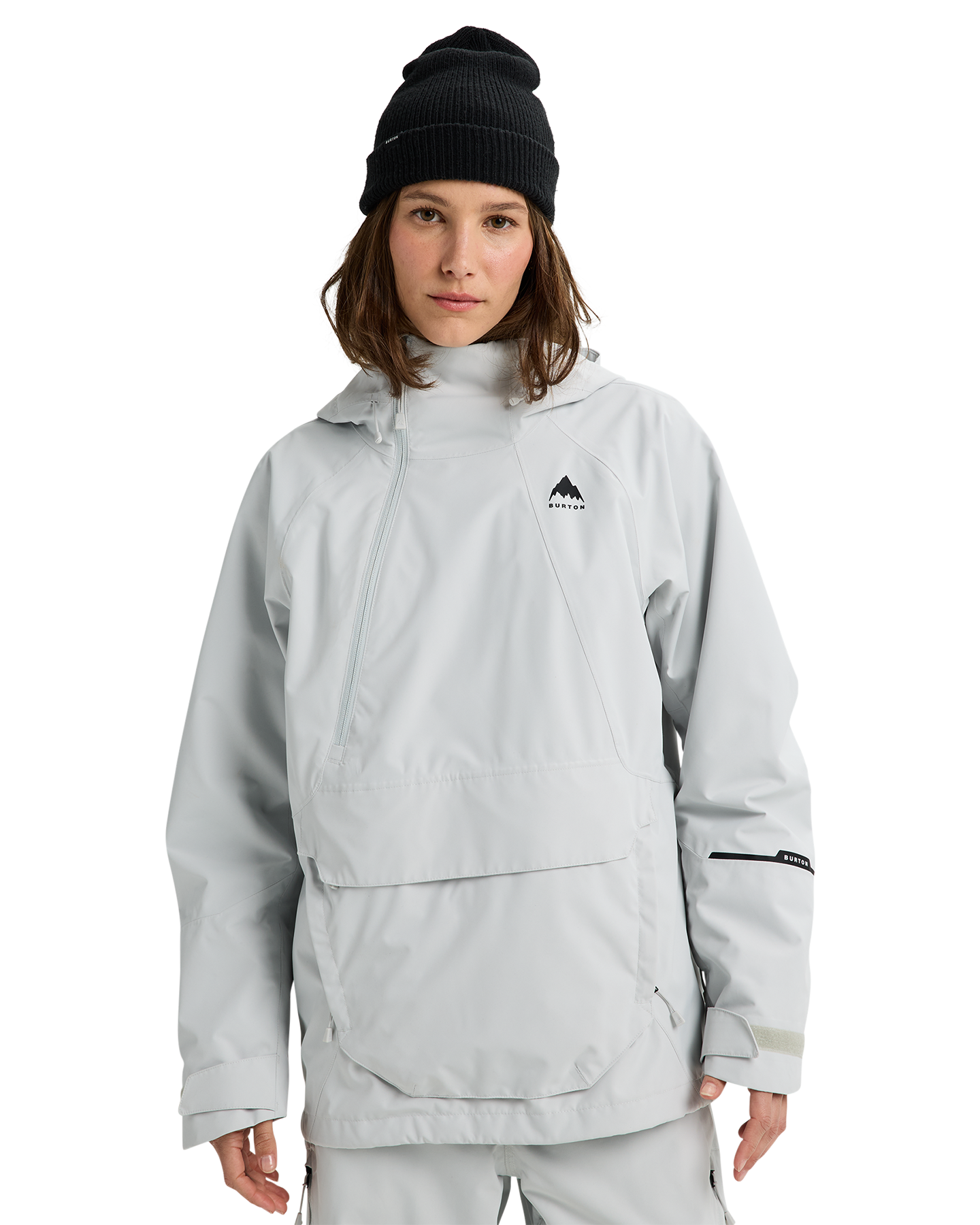 Burton Women's Reserve 2L Relaxed Snow Anorak - Gray Cloud Women's Snow Jackets - Trojan Wake Ski Snow