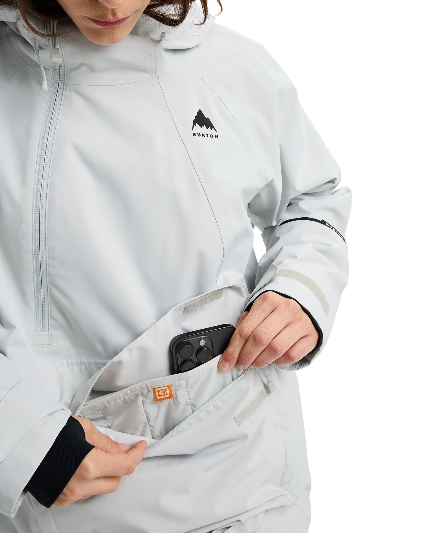 Burton Women's Reserve 2L Relaxed Snow Anorak - Gray Cloud Women's Snow Jackets - Trojan Wake Ski Snow