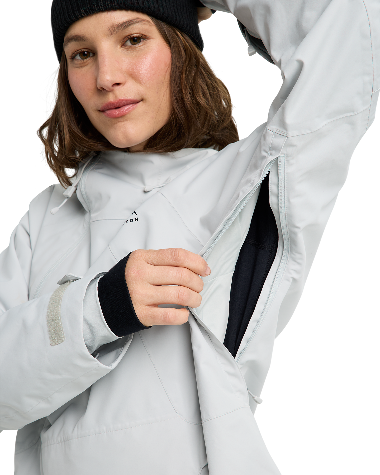 Burton Women's Reserve 2L Relaxed Snow Anorak - Gray Cloud Women's Snow Jackets - Trojan Wake Ski Snow
