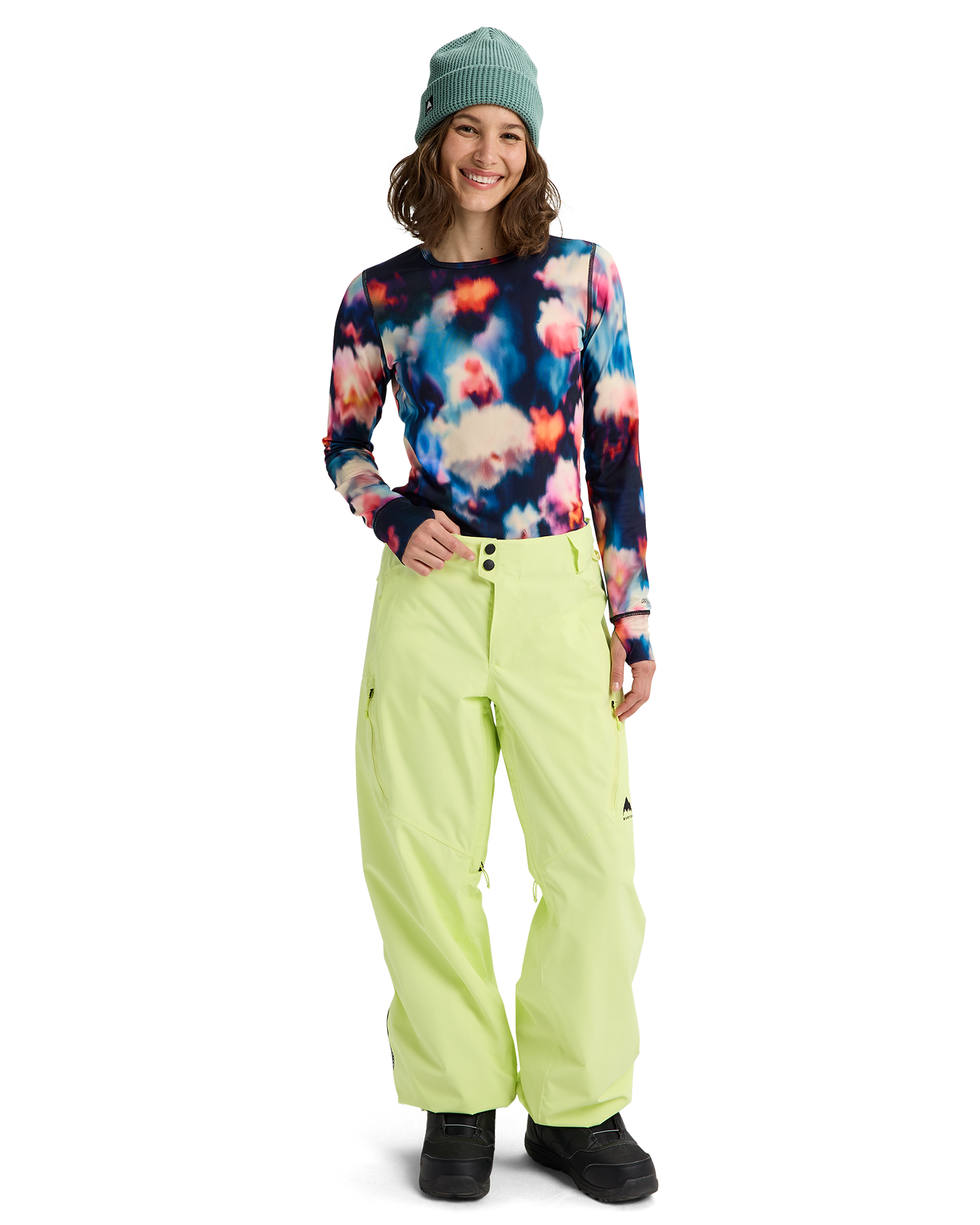 Burton Women's Reserve 2L Relaxed Snow Pants - Glow Yellow Green Women's Snow Pants - Trojan Wake Ski Snow