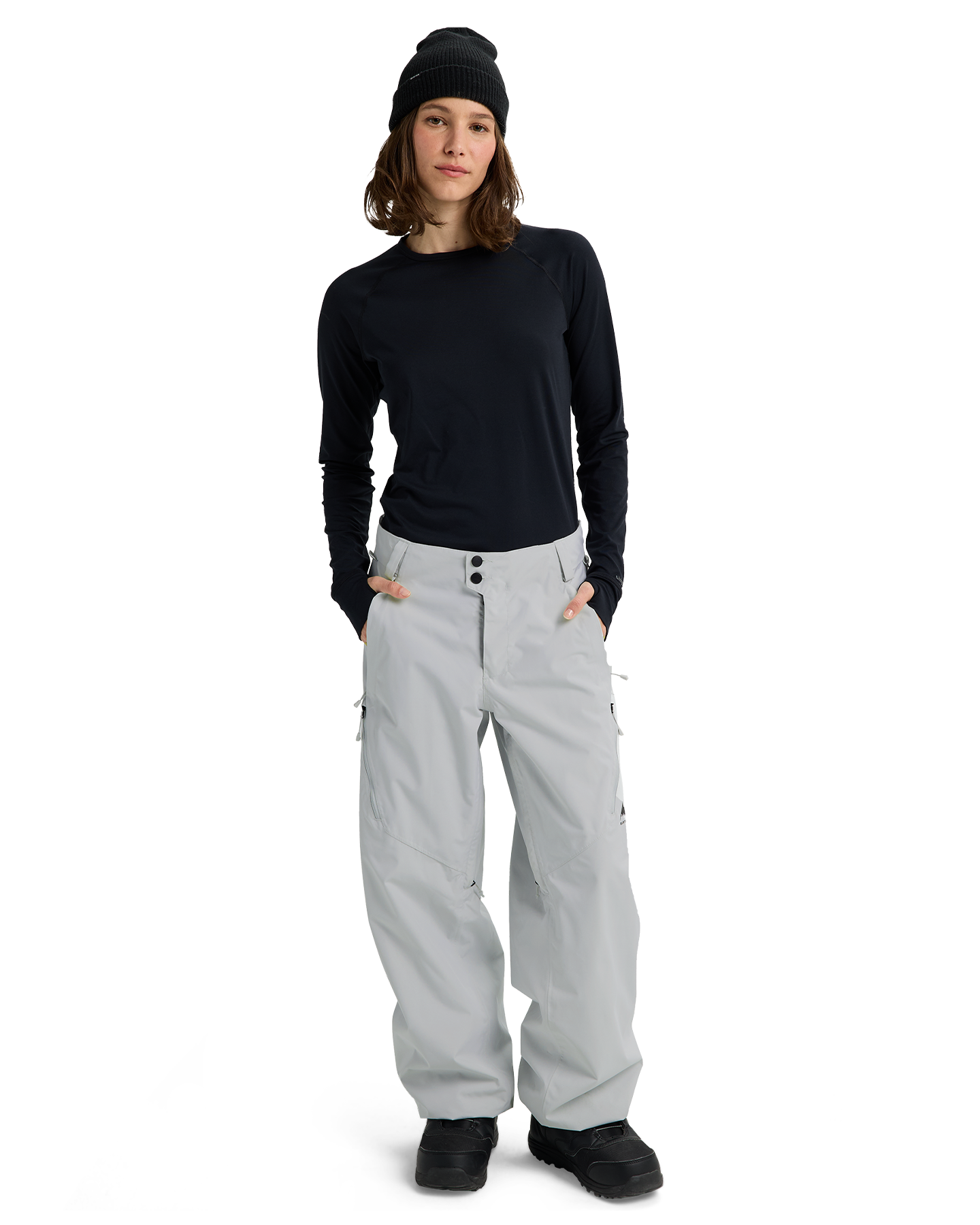Burton Women's Reserve 2L Relaxed Snow Pants - Gray Cloud Women's Snow Pants - Trojan Wake Ski Snow