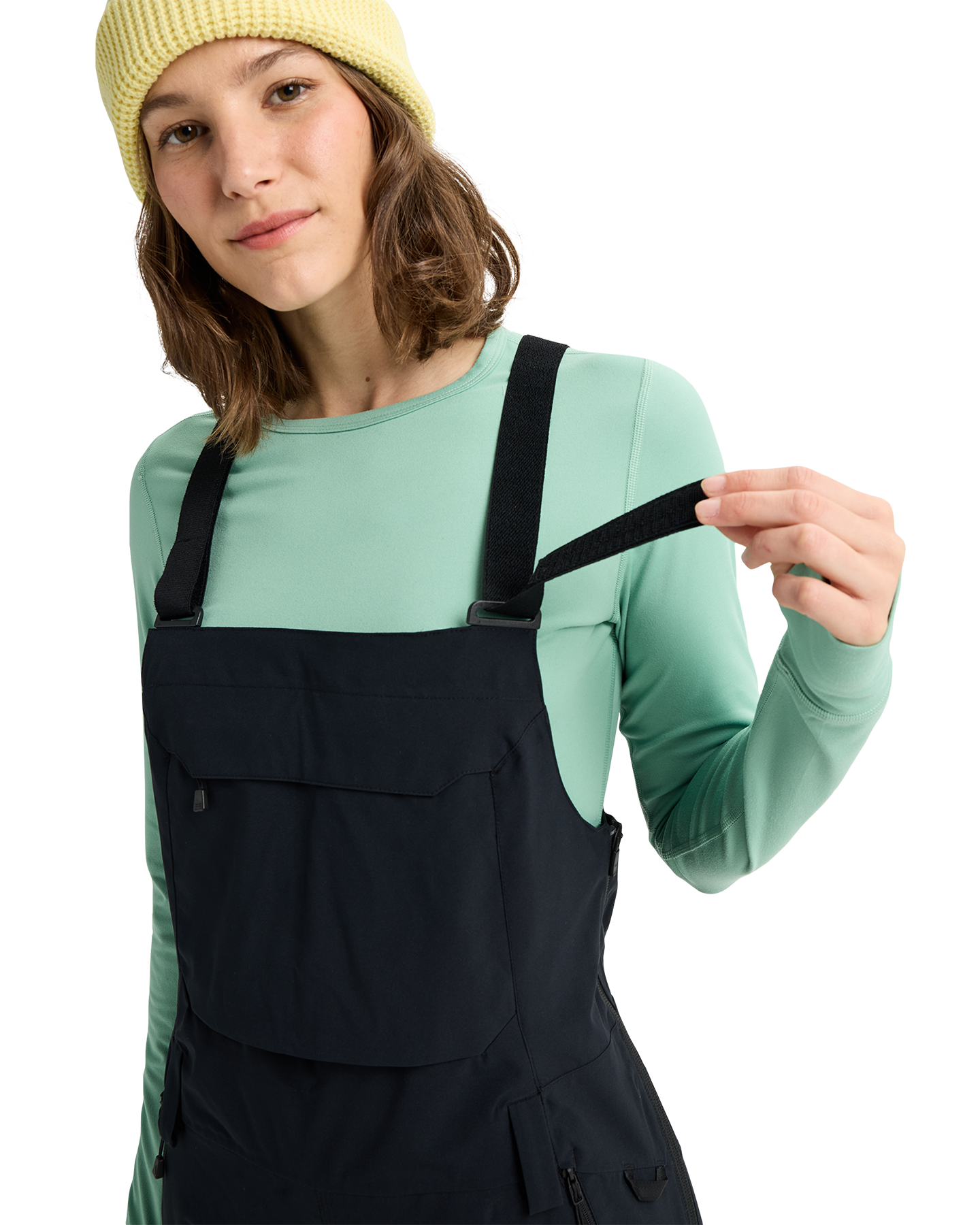 Burton Women's Reserve 2L Stretch Snow Bib Pants - True Black Women's Snow Bibs - Trojan Wake Ski Snow