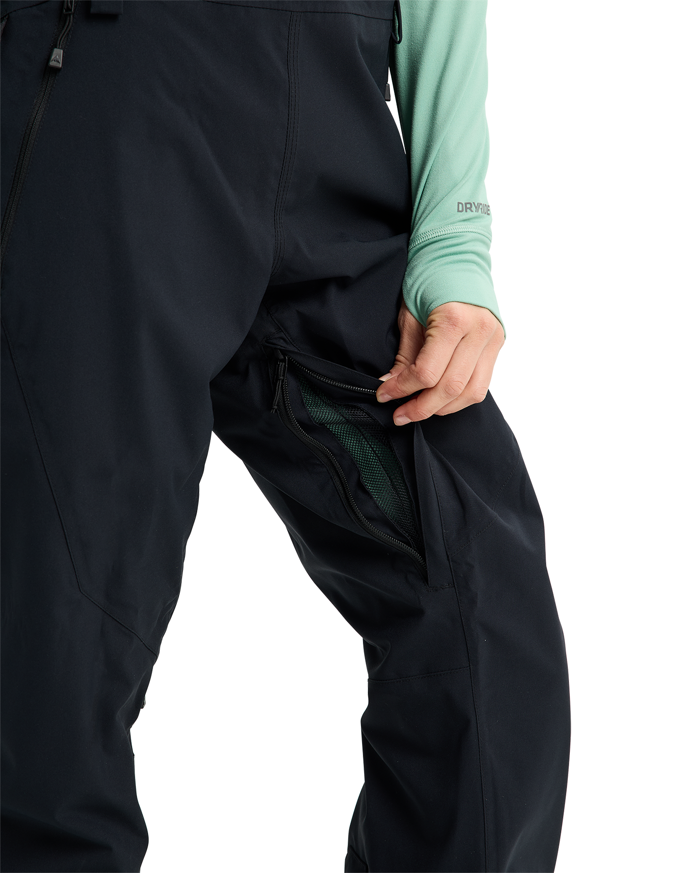 Burton Women's Reserve 2L Stretch Snow Bib Pants - True Black Women's Snow Bibs - Trojan Wake Ski Snow