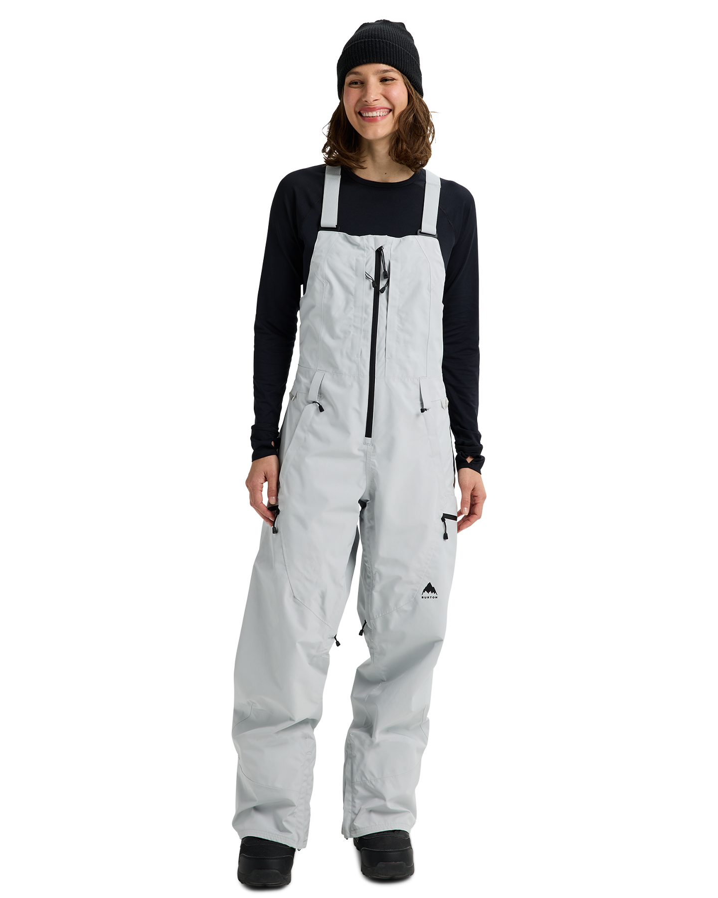 Burton Women's Reserve GORE-TEX® 2L Snow Bib Pants - Gray Cloud Women's Snow Bibs - Trojan Wake Ski Snow