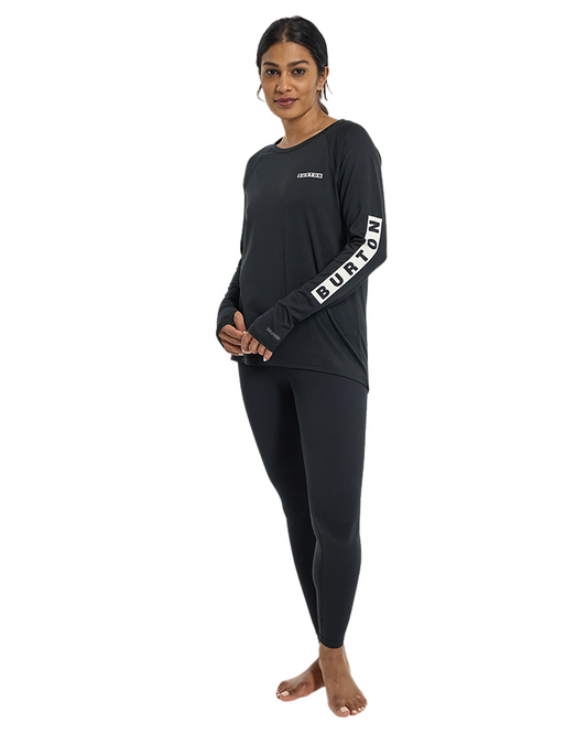 Burton Womens Roadie Base Layer Tech T-Shirt - True Black - 2023 Women's Thermals - Trojan Wake Ski Snow