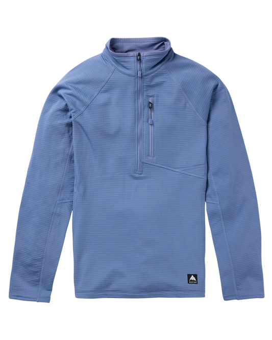 Burton Women's Stockrun Grid Half-Zip Fleece - Slate Blue (L) Women's Fleece - Trojan Wake Ski Snow