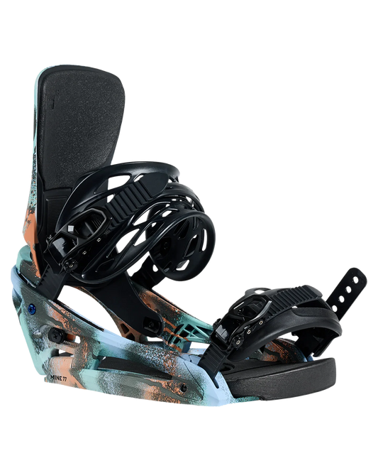 Burton X Mine77 Men's Cartel X Est® Snowboard Bindings - True Black / Spray Paint - 2024 Men's Snowboard Bindings - Trojan Wake Ski Snow