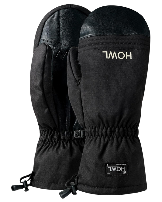 Howl Men's Midweight Team Snow Mitts - Black Men's Snow Mittens - Trojan Wake Ski Snow