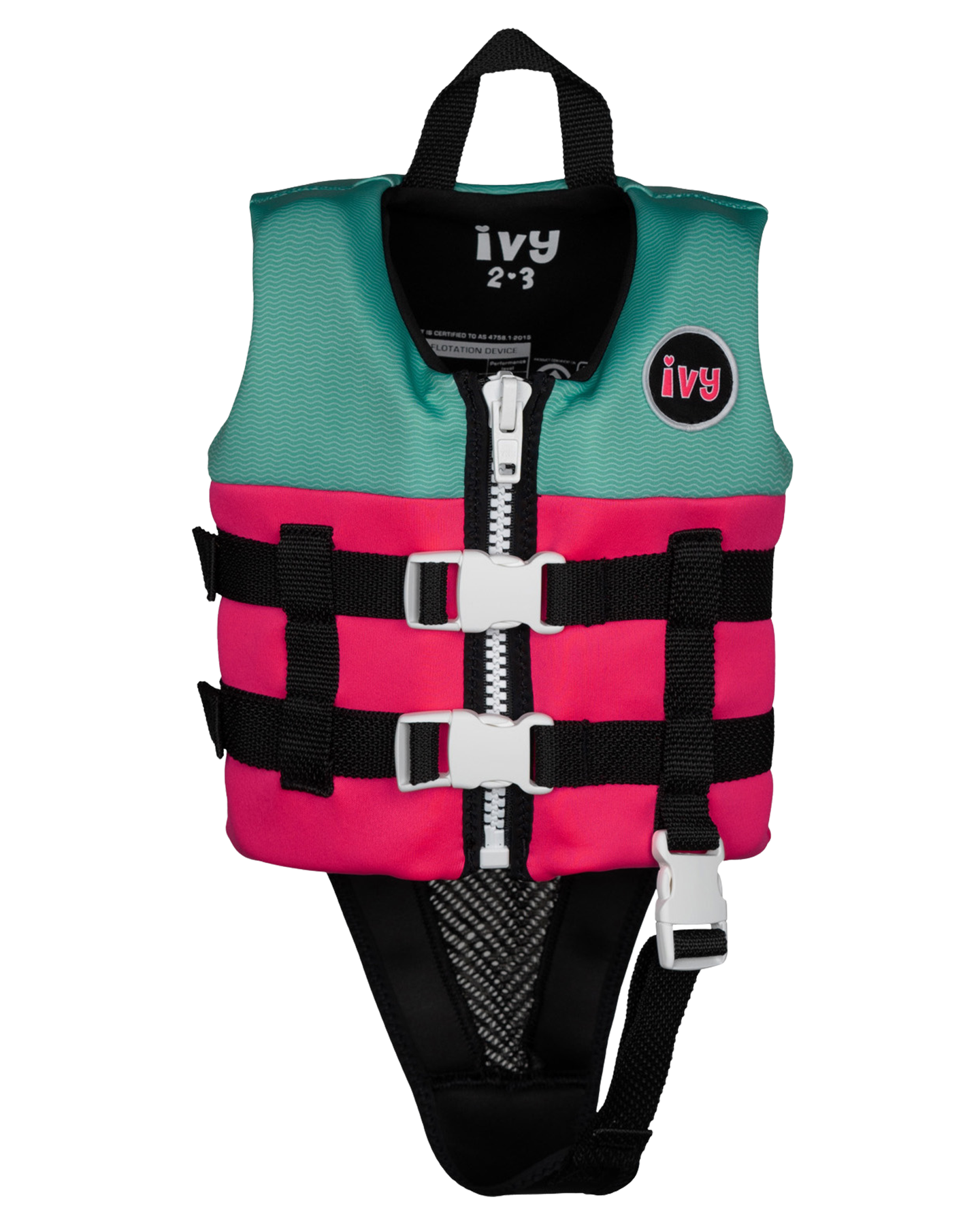 Ivy Girls' Vest - Neon Pink / Bright Teal Life Jackets - Trojan Wake Ski Snow