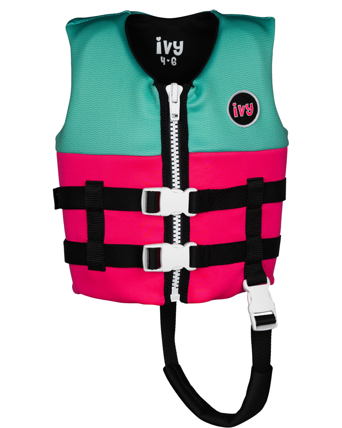 Ivy Girls' Vest - Neon Pink / Bright Teal Life Jackets - Trojan Wake Ski Snow
