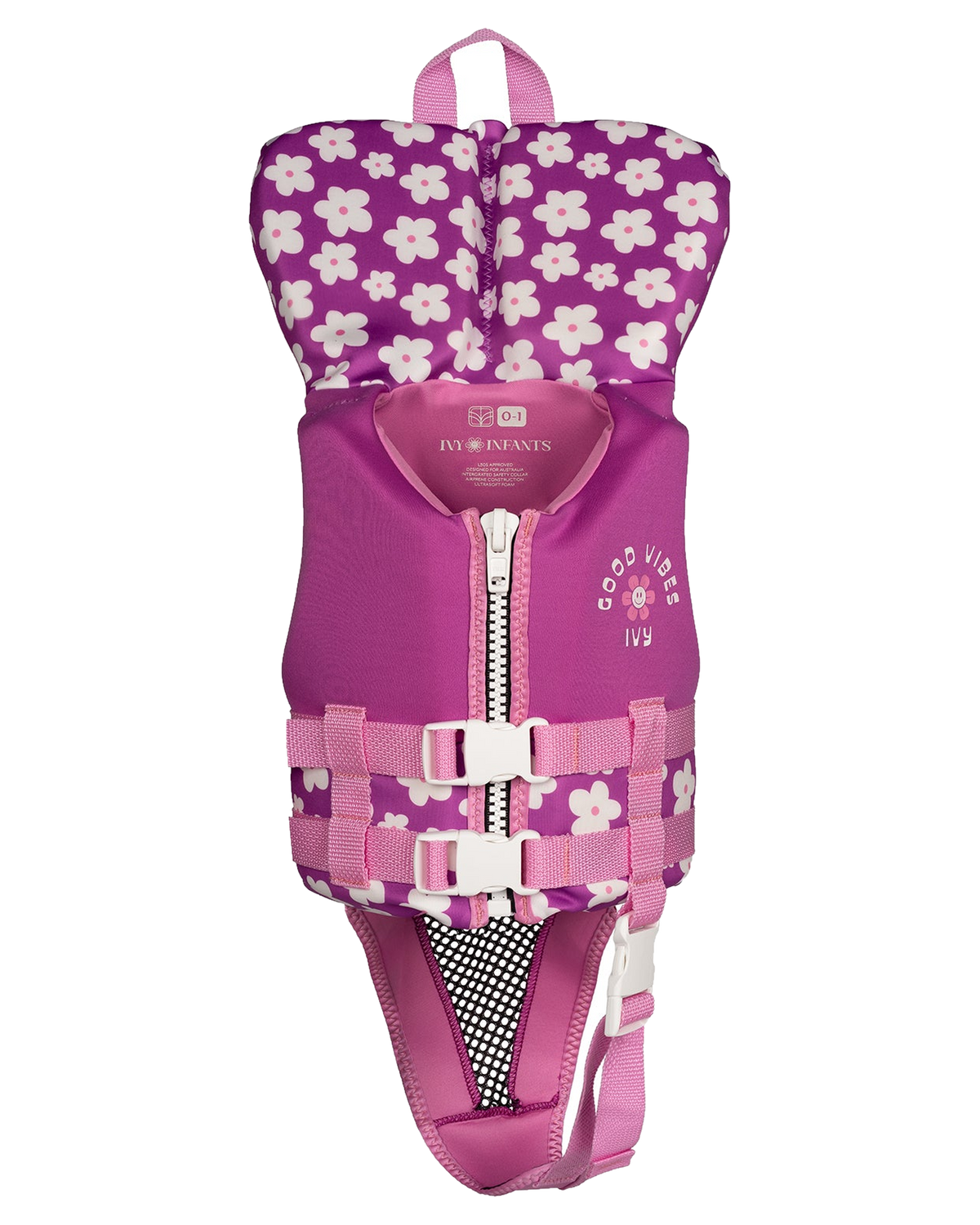 Ivy Infant Vest W/ Collar - Purple Flowers