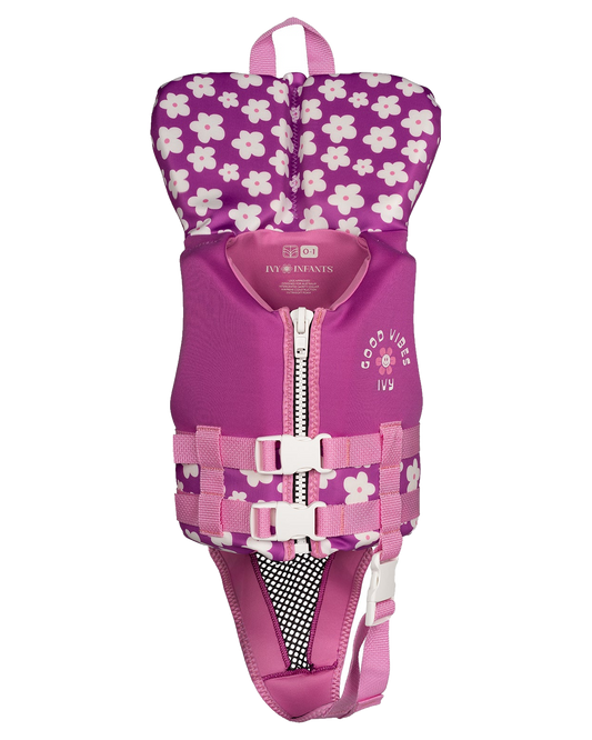 Ivy Infant Vest W/ Collar - Purple Flowers