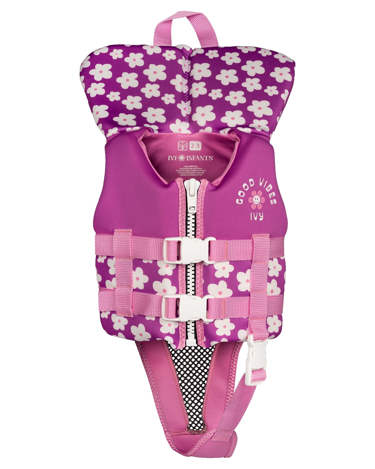 Ivy Infant Vest W/ Collar - Purple Flowers