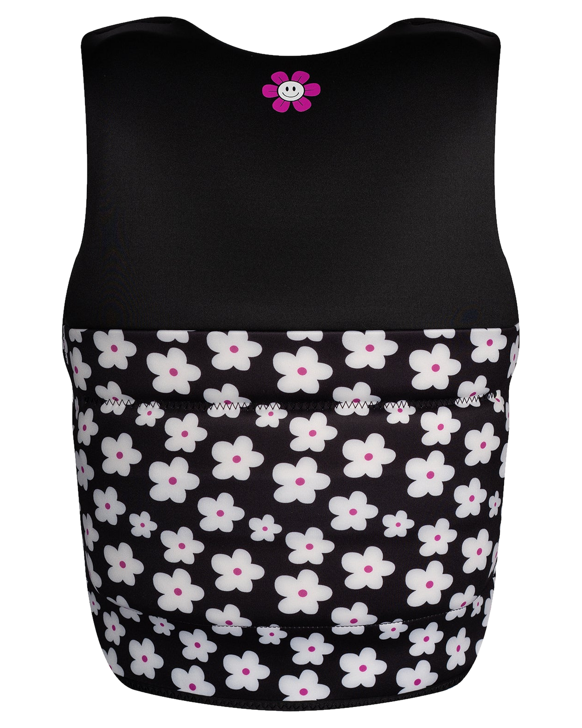 Ivy Junior Girls Vest - Black Flowers