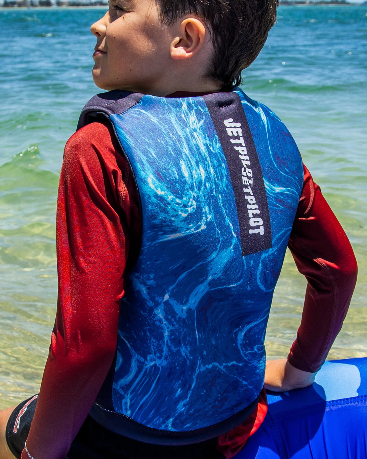 Jetpilot Boys Cause F/E Youth Eco Vest - Black/Blue - view 5