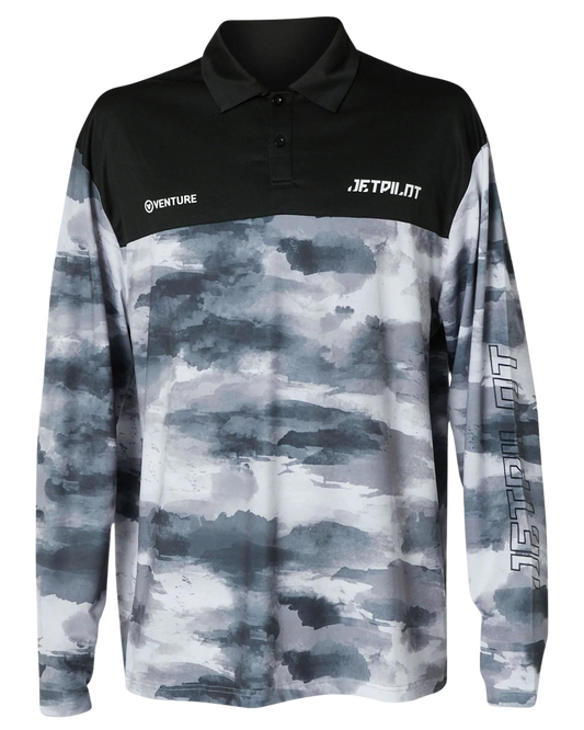 Jetpilot Venture Men's LS Fishing Polo - Green Camo Men's L/S Tees - Trojan Wake Ski Snow