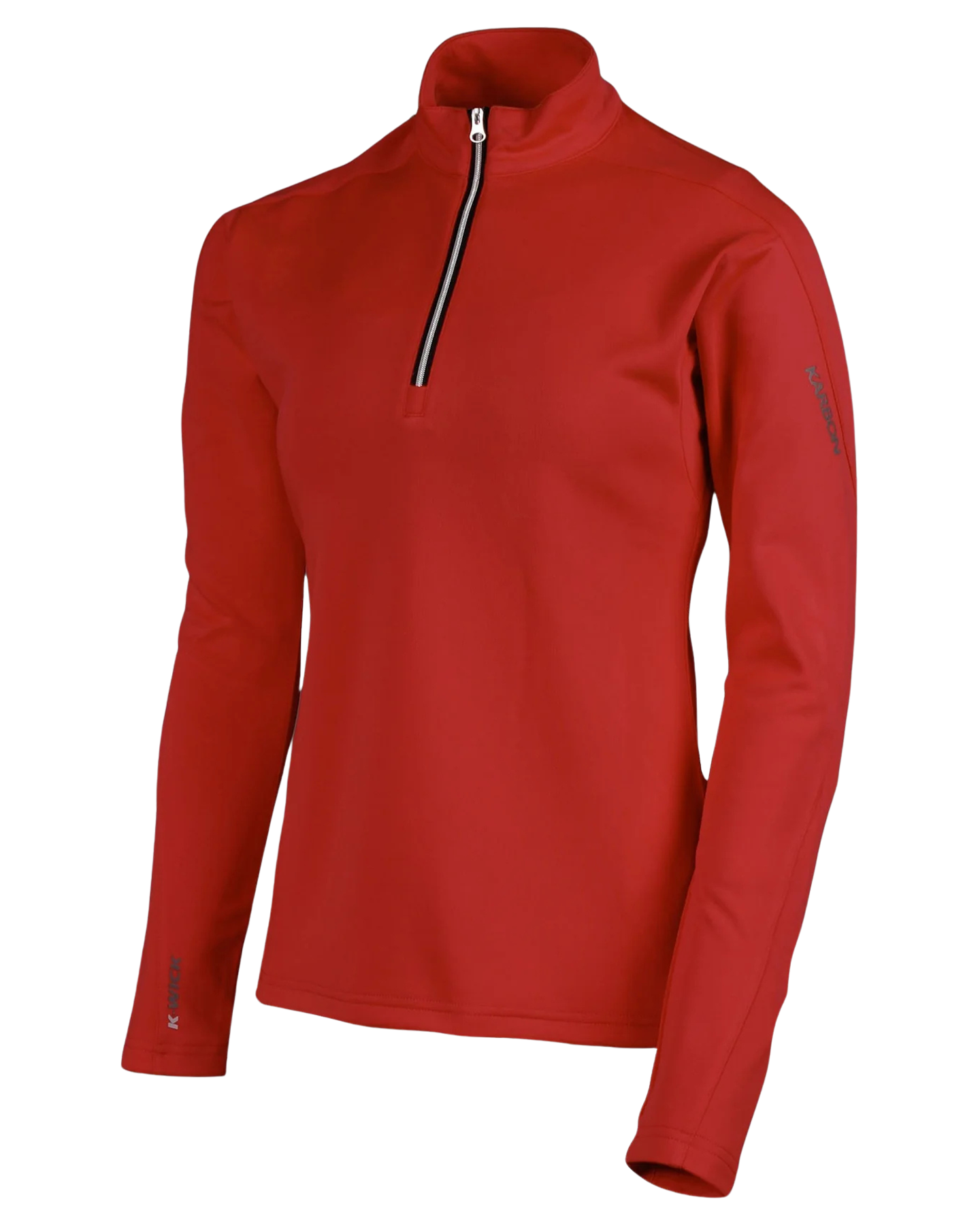 Karbon Women's Shift 1/4 Zip Mid-Layer Top - Red Print Thermals - Trojan Wake Ski Snow