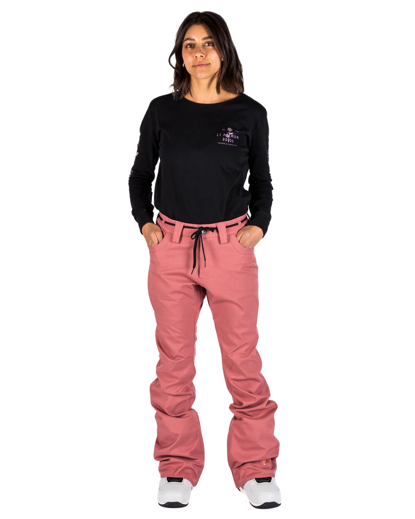 L1 Heartbreaker Twill Women's Pant - Rose - 2022 Women's Snow Pants - Trojan Wake Ski Snow