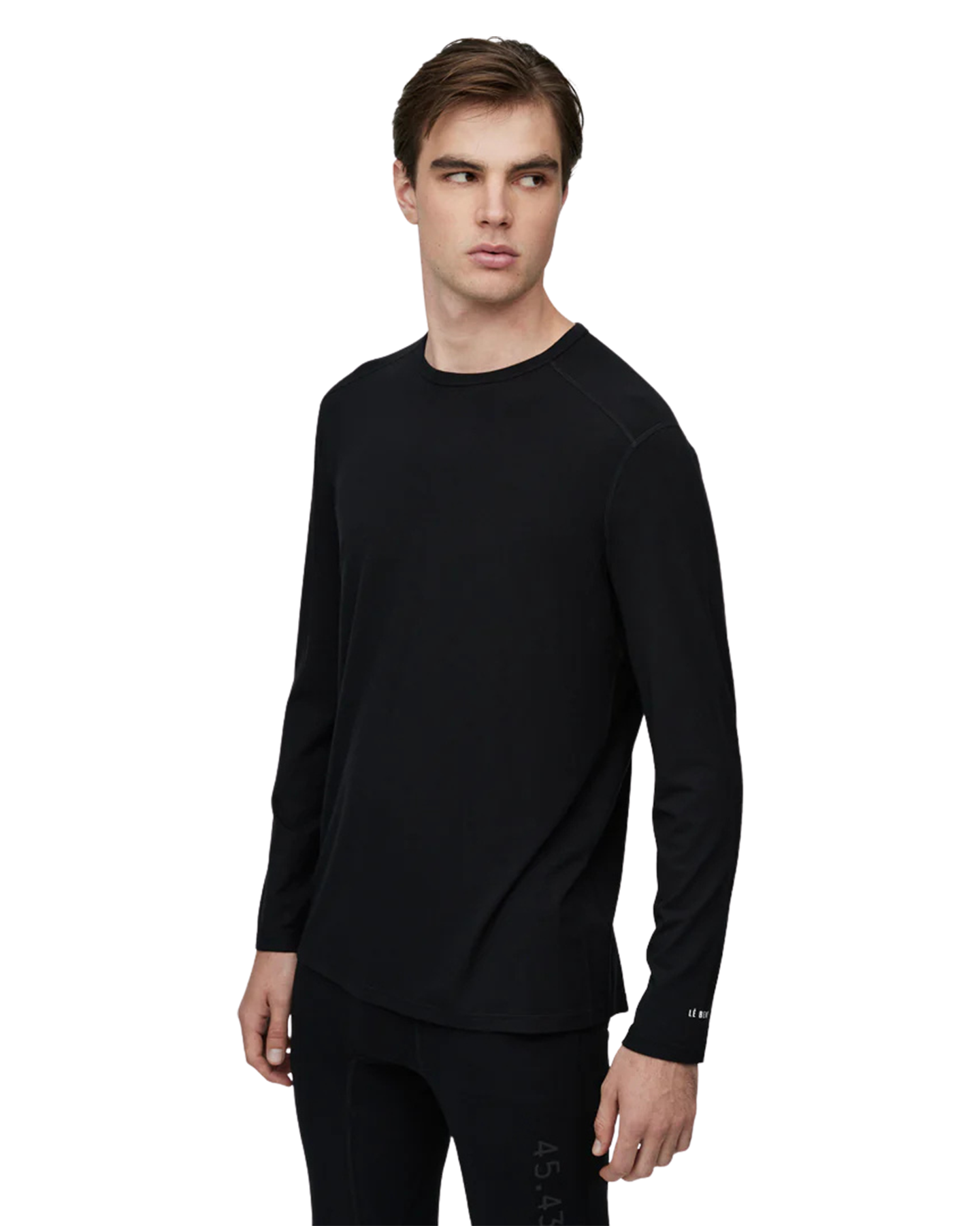 Le Bent Men's Core Midweight Crew - Black Men's Thermal Tops - Trojan Wake Ski Snow