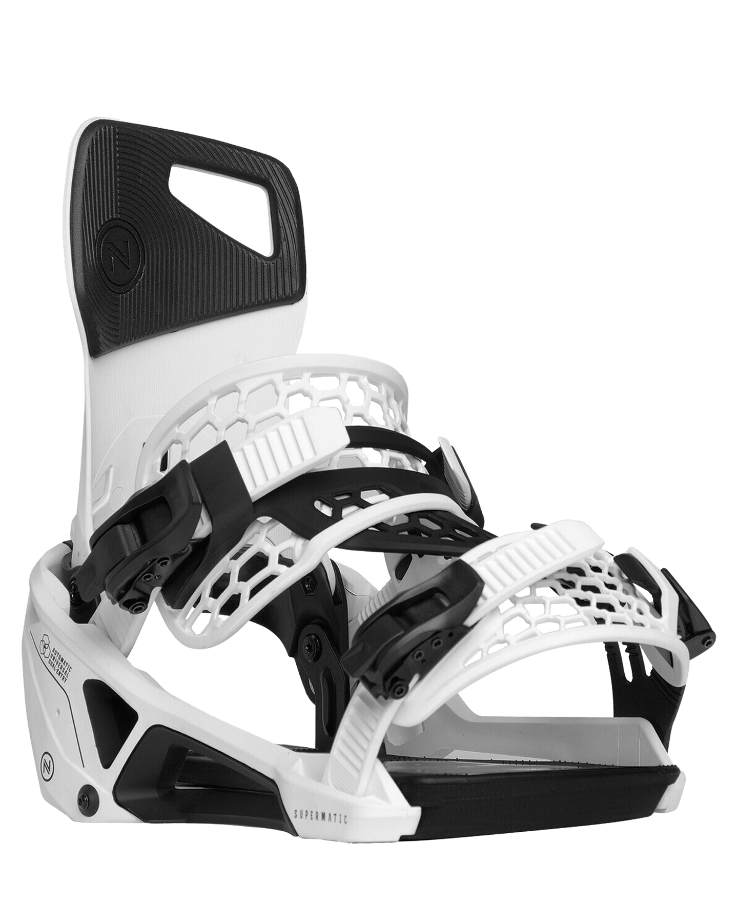 Nidecker Supermatic Snowboard Binding - White - 2024 Men's Snowboard Bindings - Trojan Wake Ski Snow